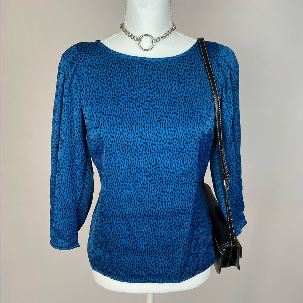 Banana Republic Blue Patterned Blouse